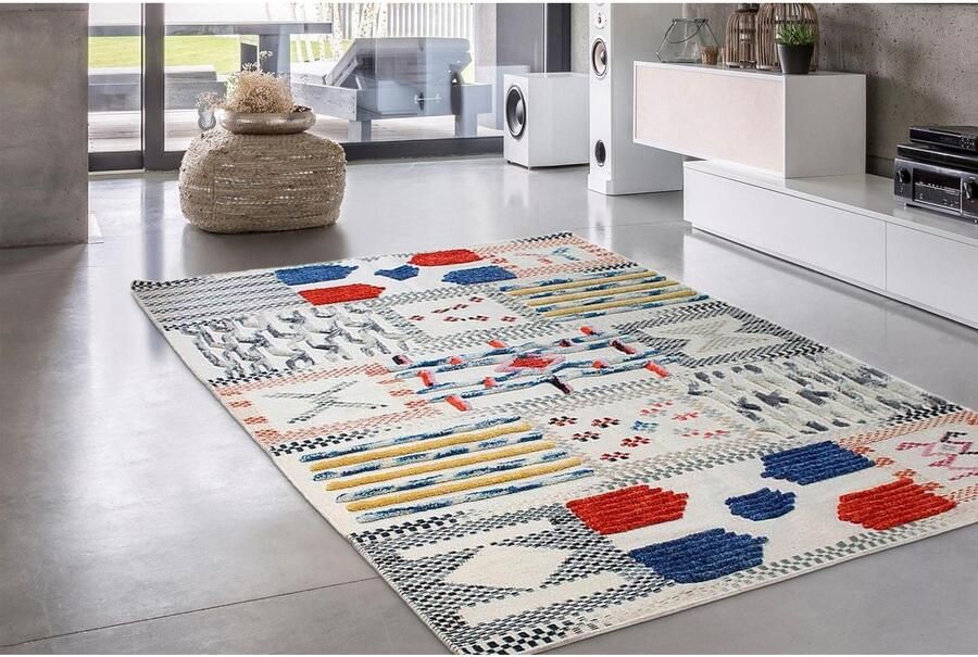 PremiumX Kayoom Wollen vloerkleed met prachtig patroon en geweldige kleur 160 x 230 Ivory - Foto 6