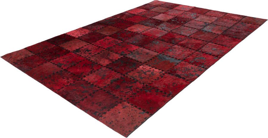 Calo-deluxe Vachtvloerkleed Rankel 205 leren tapijt kleurige patchwork unieke stukken echt rundsleder woonkamer - Foto 5