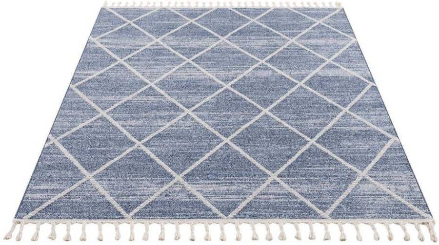 Carpet City Vloerkleed Art 2646 Korte pool met kettingdraden ruiten-look