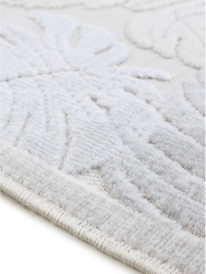 Carpetfine Vloerkleed Deja 104 robust vlakweefsel motief florale palmbladeren hoog-laag effect - Foto 6