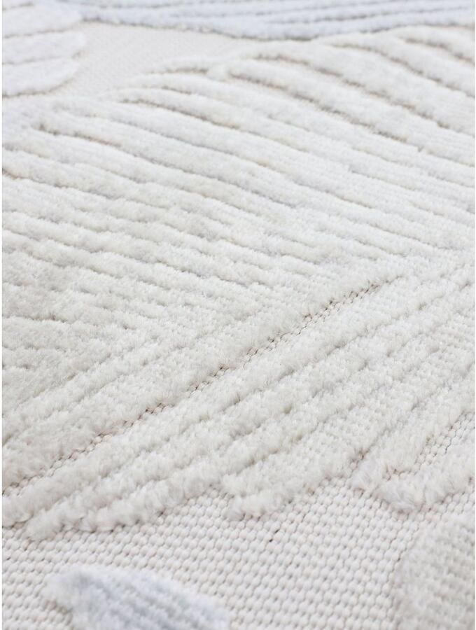 Carpetfine Vloerkleed Deja 104 robust vlakweefsel motief florale palmbladeren hoog-laag effect - Foto 5