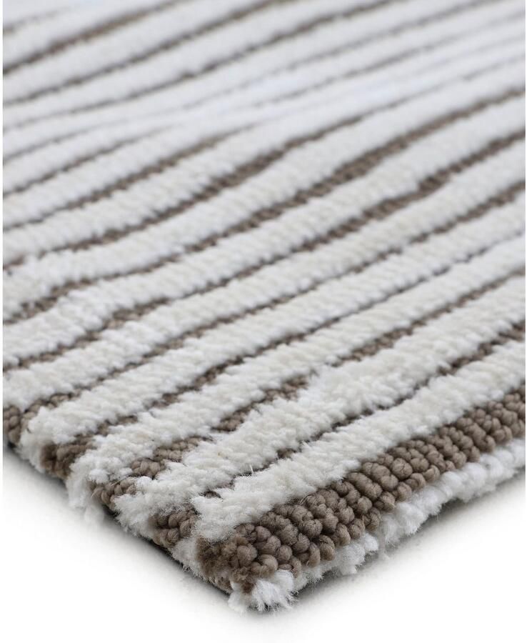 Carpetfine Vloerkleed Holly 5 gestreept hoog-laag structuur woonkamer