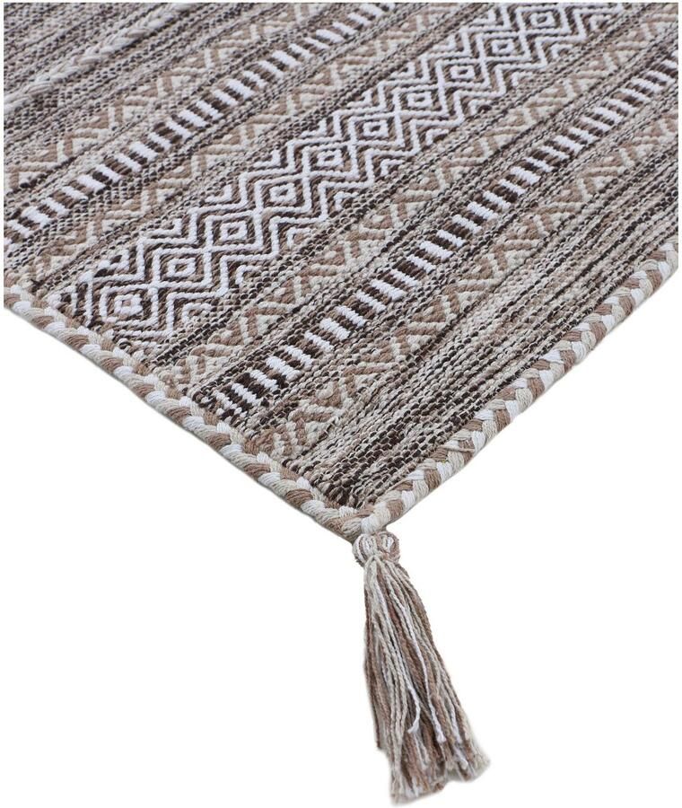 Carpetfine Vloerkleed Kelim Azizi ook als loper verkrijgbaar Katoenen tweezijdig te gebruiken kleed met franje woonkamer - Foto 3