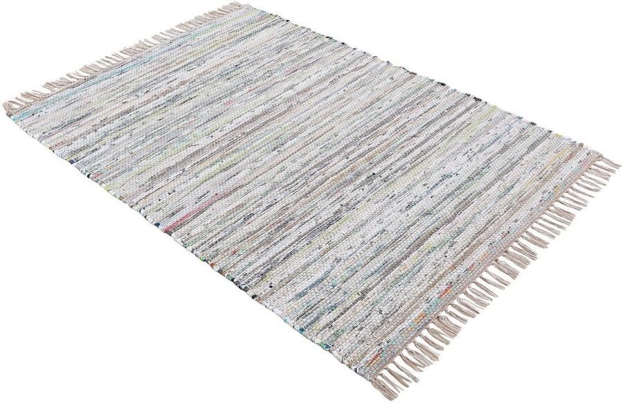 Carpetfine Vloerkleed Kelim Chindi omkeerbaar tapijt handgeweven patchwork tapijt met franjes ook verkrijgbaar in loperformaten - Foto 5