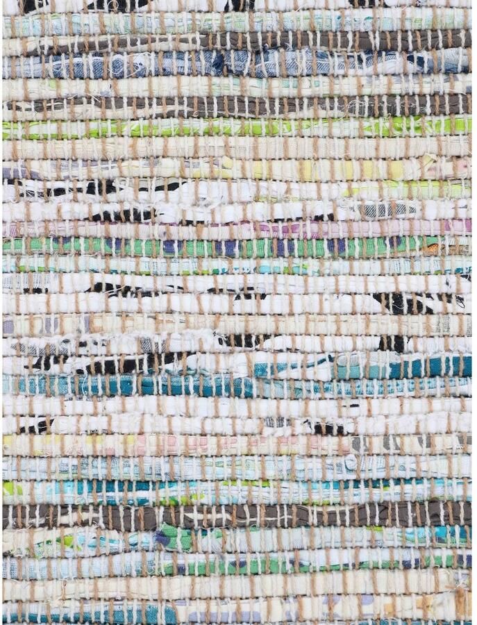 Carpetfine Vloerkleed Kelim Chindi omkeerbaar tapijt handgeweven patchwork tapijt met franjes ook verkrijgbaar in loperformaten - Foto 2