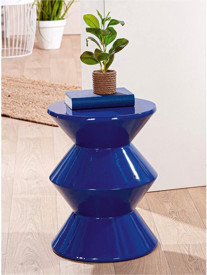 Gilde handwerk Architectonische bijzettafel – geometrisch design in blauw Topkwaliteit - Foto 3