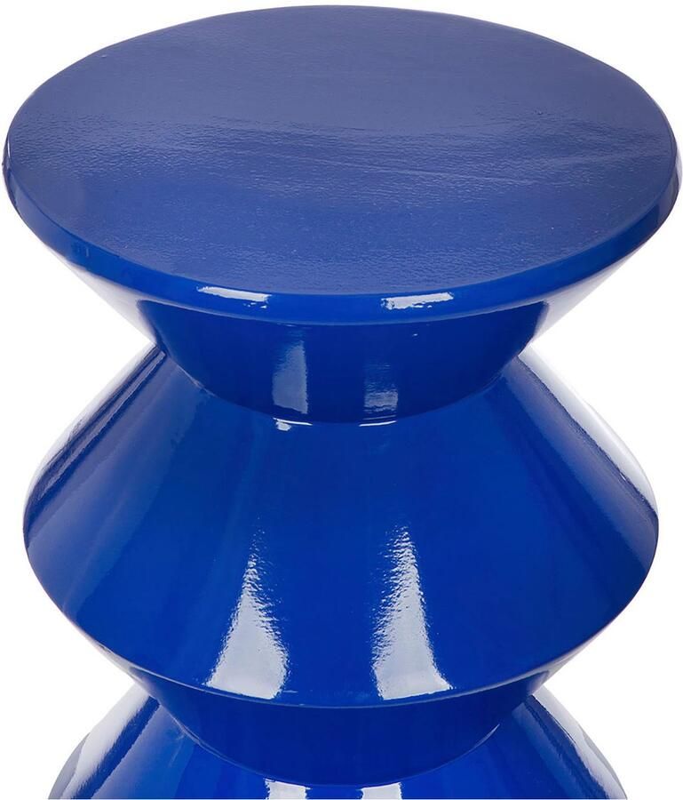 Gilde handwerk Architectonische bijzettafel – geometrisch design in blauw Topkwaliteit