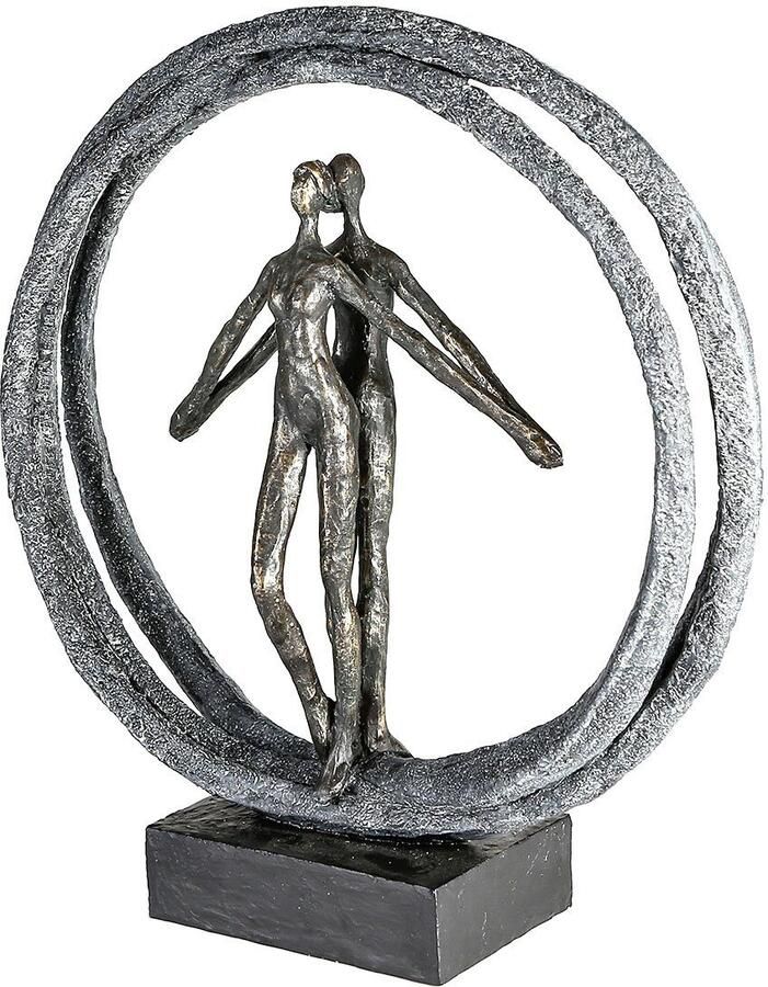 Casablanca by Gilde Decoratief figuur Sculptuur paar in ring bronskleurig zwart (1 stuk) - Foto 2