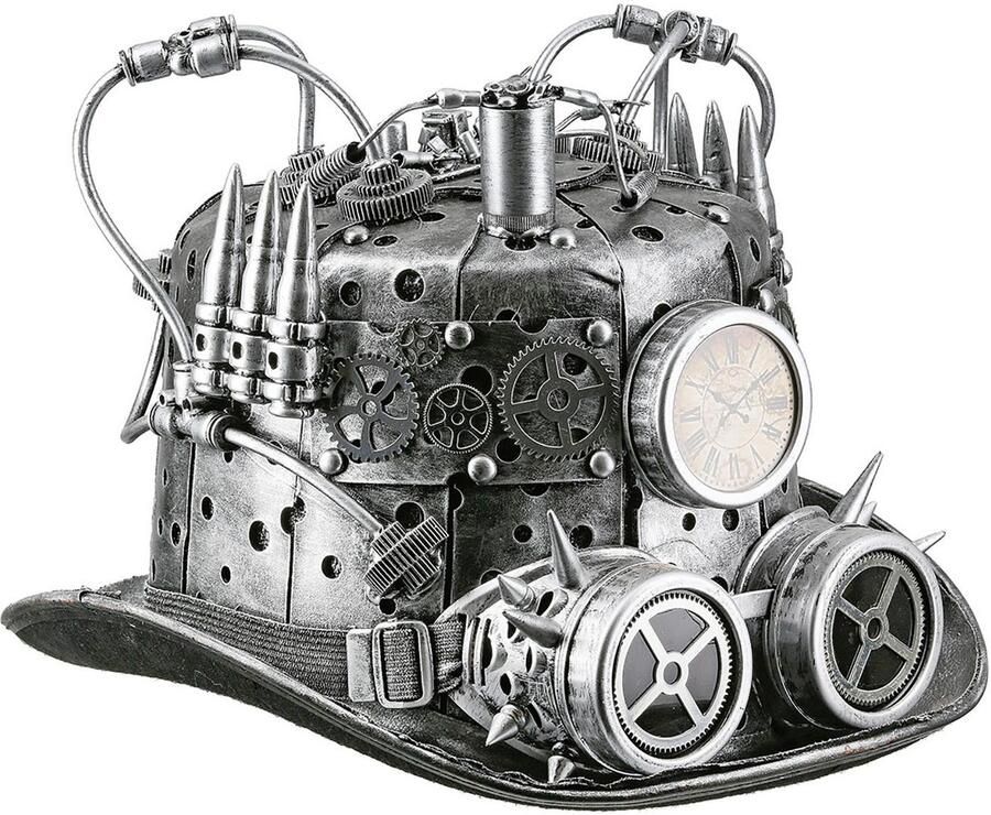 Casablanca by Gilde Decoratief object Hoed Steampunk zilverkleurig (1 stuk) - Foto 2