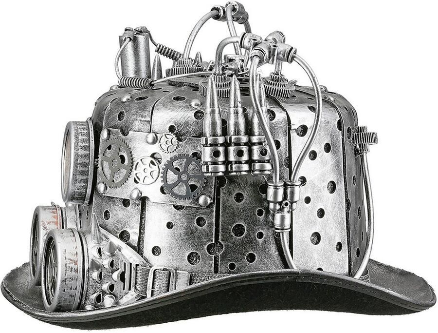 Casablanca by Gilde Decoratief object Hoed Steampunk zilverkleurig (1 stuk) - Foto 3