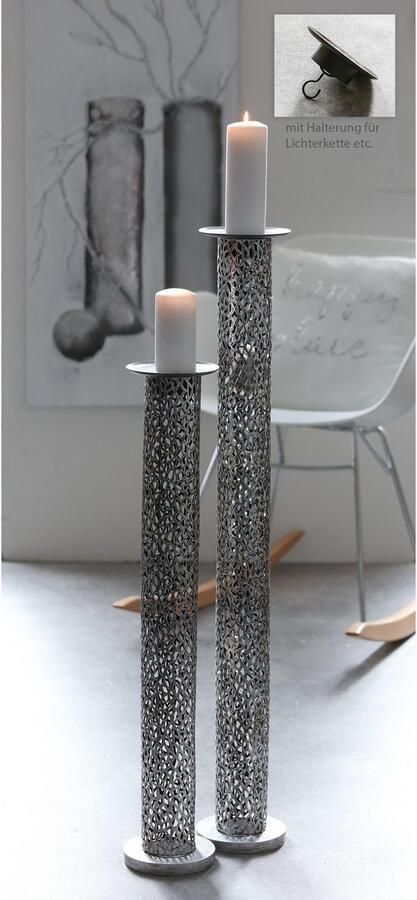 Casablanca by Gilde Kaarsenstandaard Kaarsenhouder Purley Ø ca. 15 cm Stompkaarsenhouder van metaal 1-vlamig (1 stuk) - Foto 2