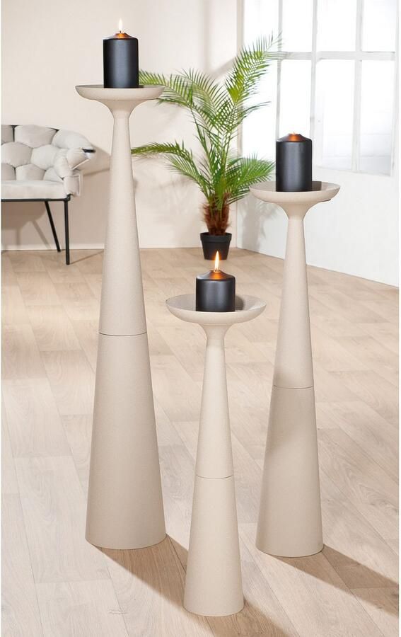 Casablanca by Gilde Kandelaar Kaarsenhouder Pilaar Rotonda 1-vlam van ijzer diameter ca. 21 cm (1 stuk)