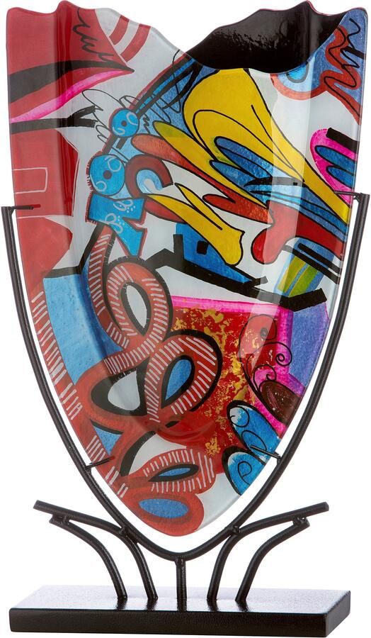 Casablanca by Gilde Siervaas Streetart Vaas van glas op metalen standaard hoogte ca. 47 cm (1 stuk) - Foto 2