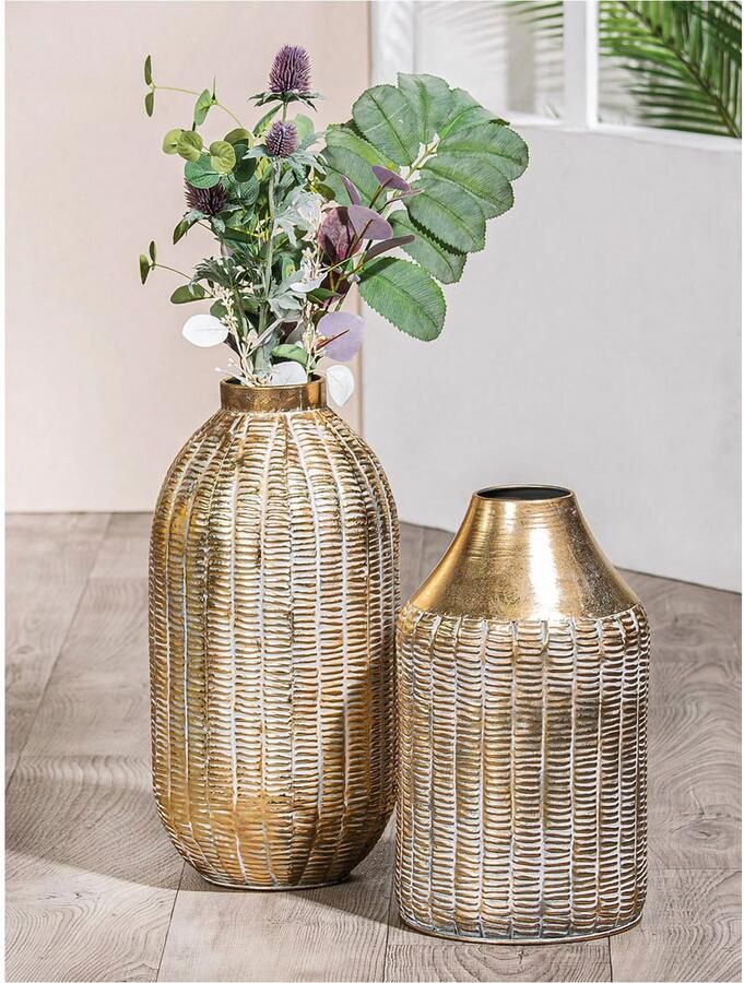 Casablanca by Gilde Siervaas Vaas Lima hoogte ca. 39 cm uit metaal niet waterdicht alleen voor decoratieve doeleinden geschikt (1 stuk)