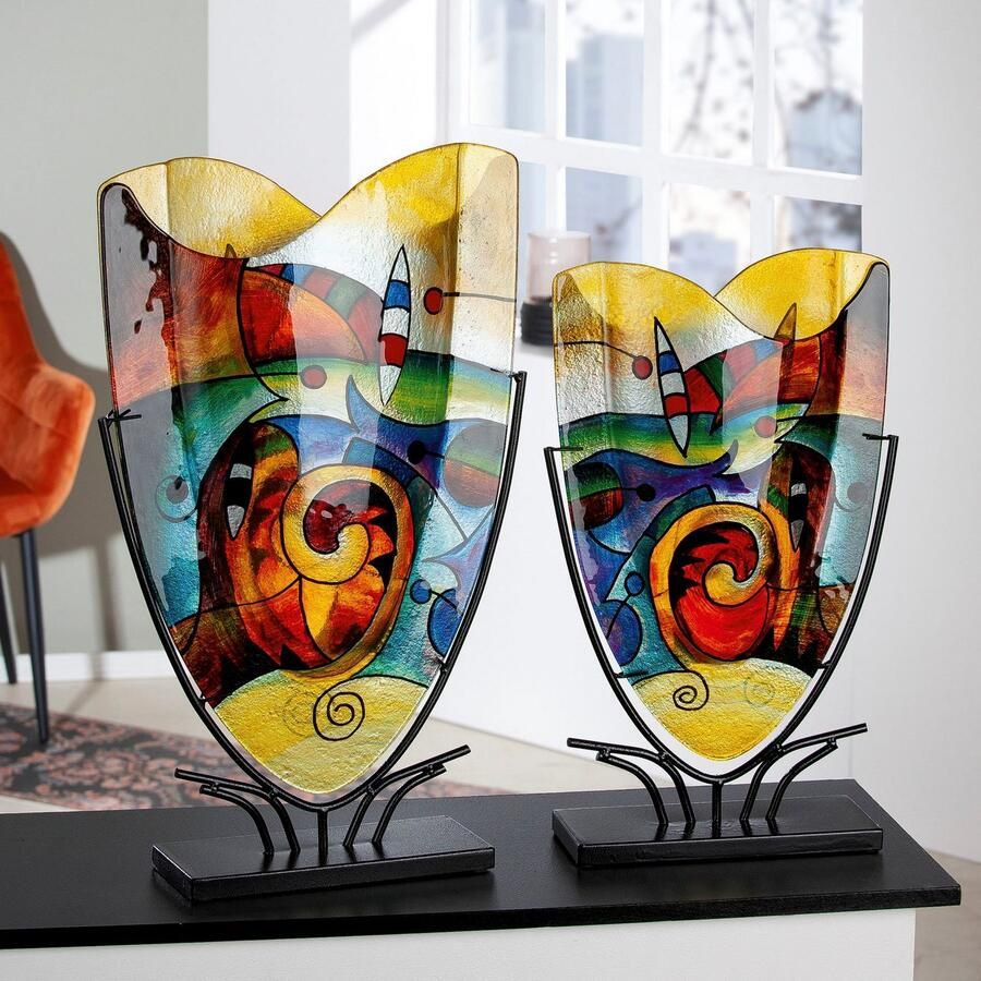 Casablanca by Gilde Siervaas Verona decoratieve vaas van glas decoratieobject (1 stuk) - Foto 2