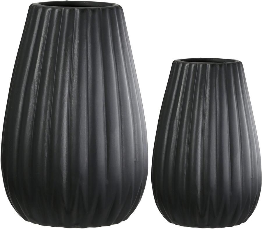 Casablanca by Gilde Tafelvaas 2-delig set vaas Piega zwart H.17 cm (1 stuk) - Foto 7