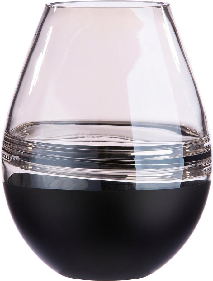 Casablanca by Gilde Tafelvaas Elegance decoratieve vaas van glas theelicht met metalen afwerking (1 stuk) - Foto 2