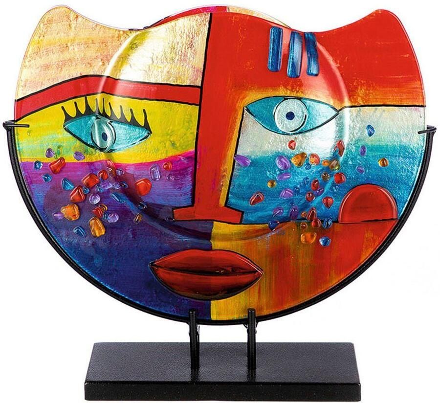 Casablanca by Gilde Tafelvaas Fashion decoratieve vaas van glas met zwarte metalen voet hoogte ca. 35 cm (1 stuk) - Foto 2