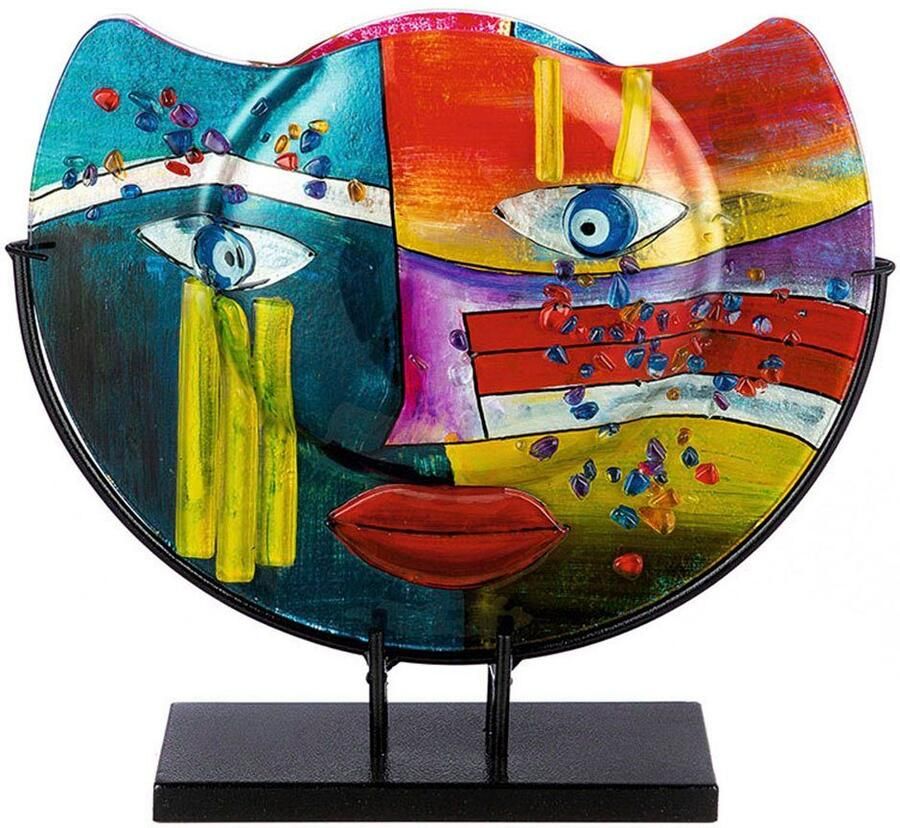Casablanca by Gilde Tafelvaas Fashion decoratieve vaas van glas met zwarte metalen voet breedte ca. 39 cm (1 stuk) - Foto 2