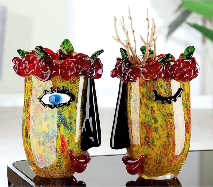 Casablanca by Gilde Tafelvaas Floro decoratieve vaas van glas bloemenvaas (1 stuk)