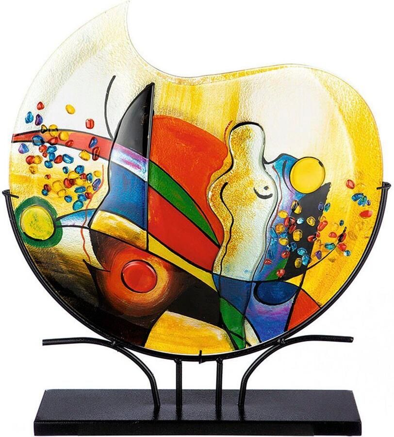 Casablanca by Gilde Tafelvaas Silhouette decoratieve vaas van glas met zwarte metalen voet hoogte ca. 53 cm (1 stuk) - Foto 2