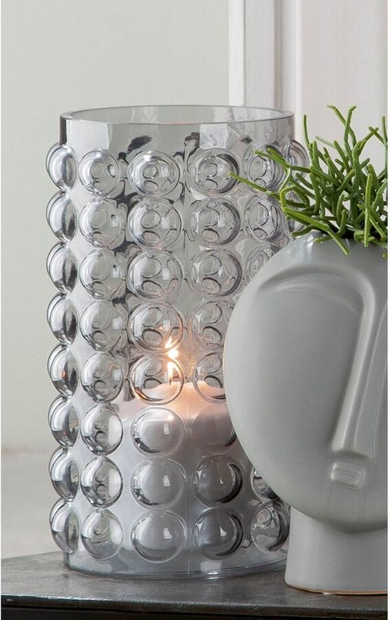 Casablanca by Gilde Tafelvaas Smoky hoogte ca. 28 cm decoratieve vaas van glas bloemenvaas (1 stuk)