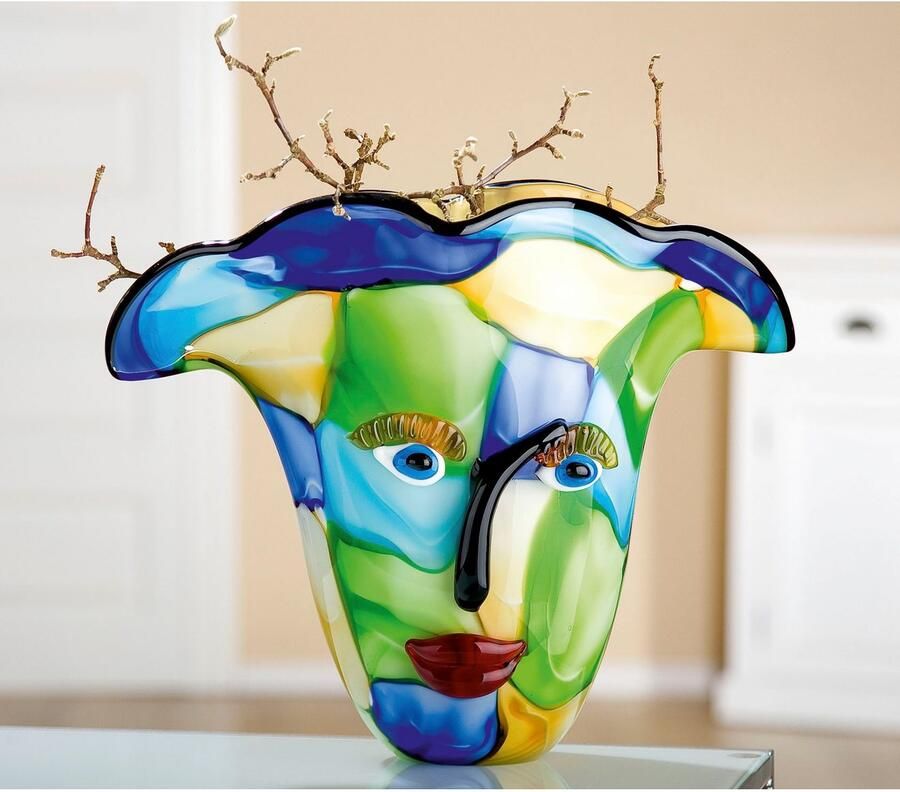 Casablanca by Gilde Tafelvaas Visto hoogte ca. 31 cm decoratieve vaas van glas bloemenvaas (1 stuk)