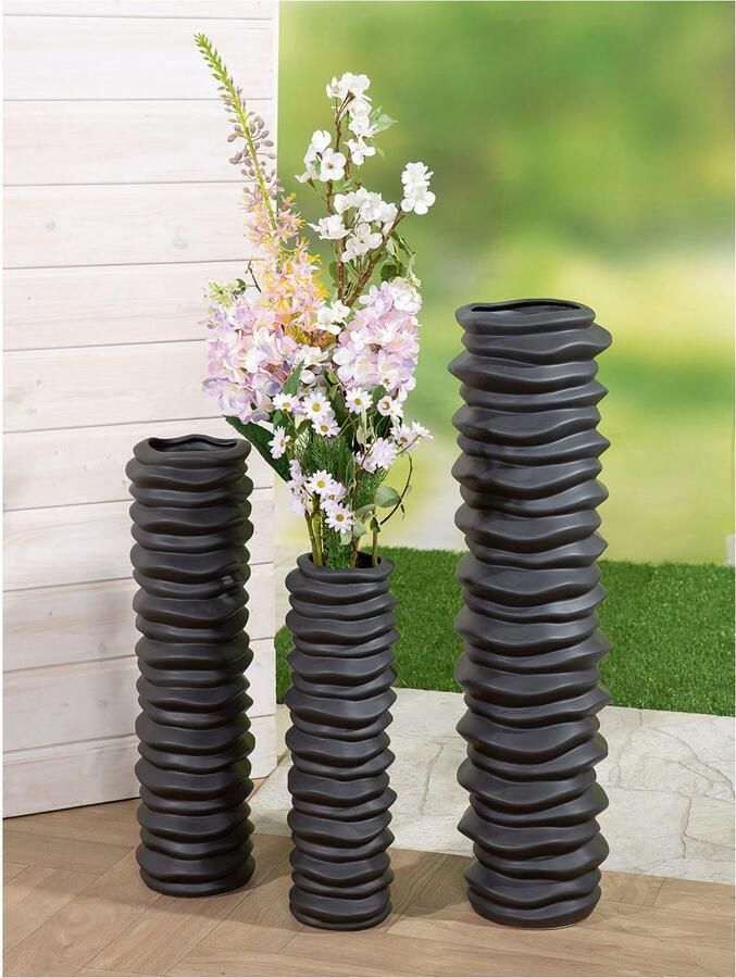 Casablanca by Gilde Vloervaas Bodenvase "Rillo" (1 stuk) - Foto 3