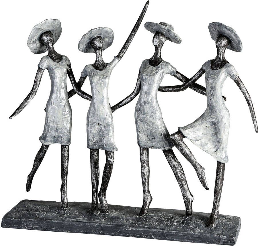 Casablanca by Gilde Decoratief figuur Sculptuur 4 lady's antiek zilver Decoratief object hoogte 34 antiek-finish met teksthanger woonkamer (1 stuk) - Foto 1