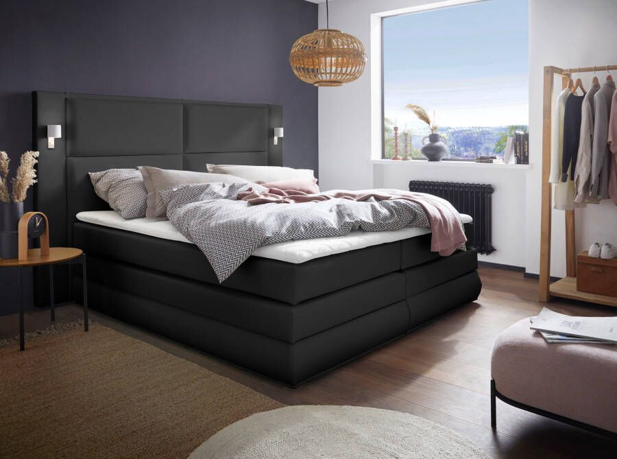 COLLECTION AB Boxspring Copenhagen inclusief bedkist topmatras naar keuze met ledverlichting