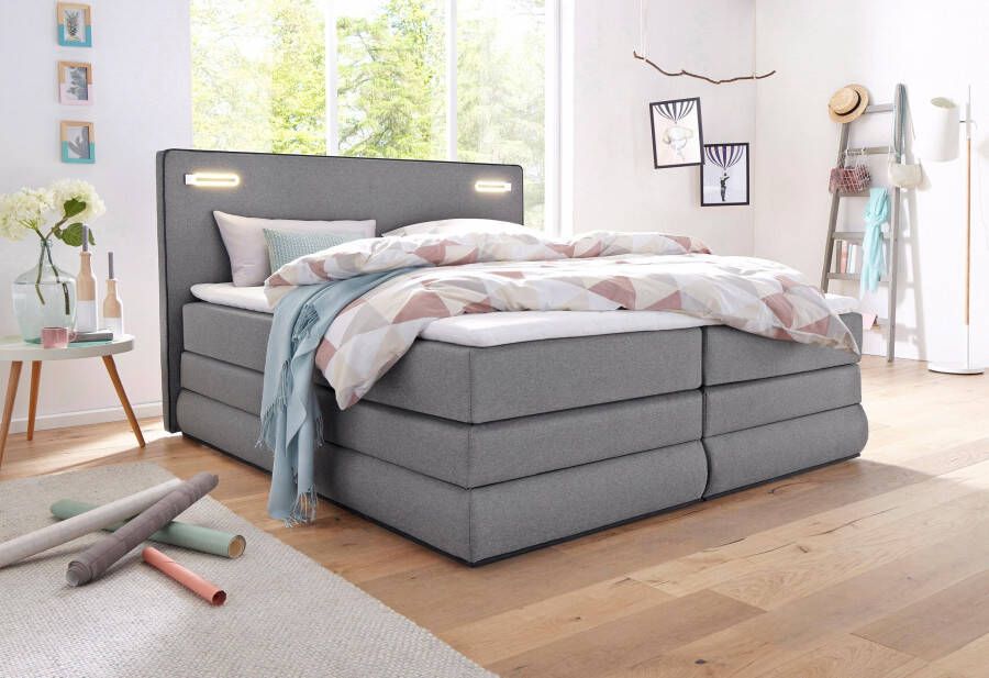 COLLECTION AB Boxspring Rubona met bedkist ledverlichting en topmatras