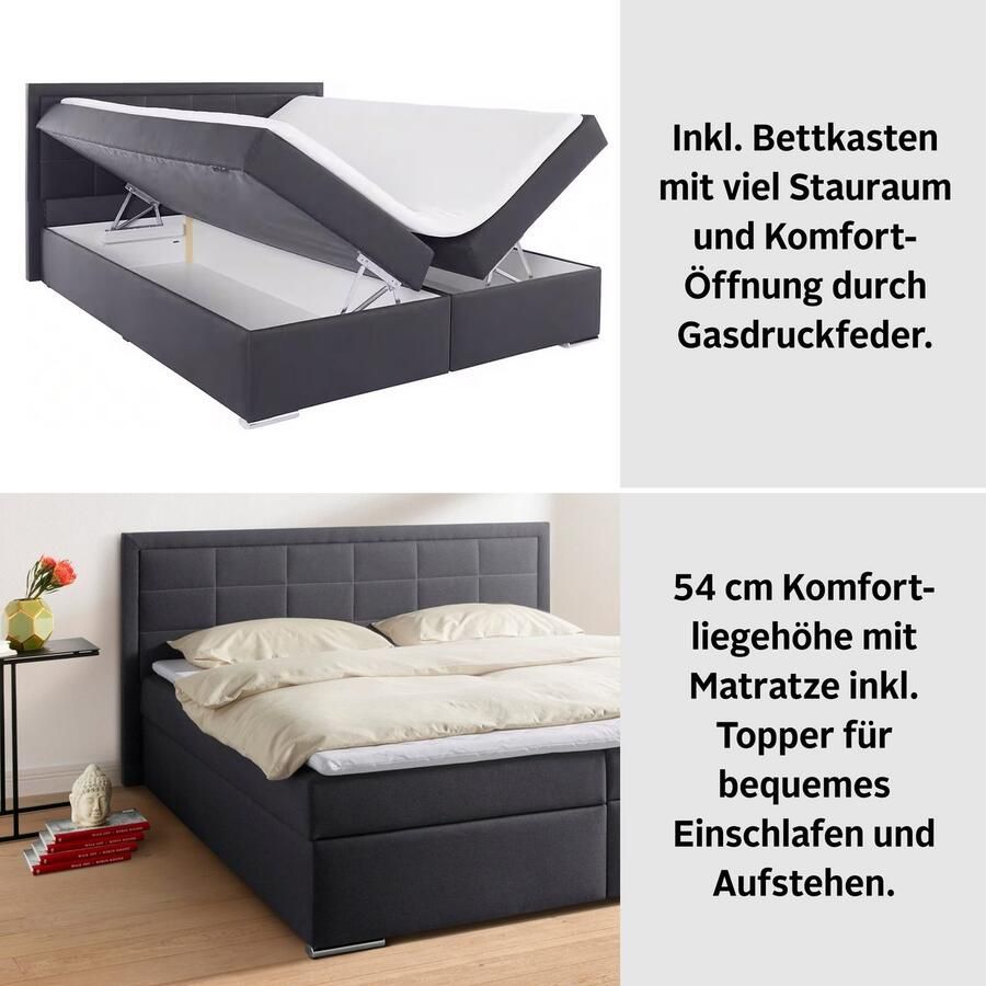 COLLECTION AB Boxspring Athena OTTOs Choice Topseller optioneel met bedkist inclusief topper bij uitvoering met matras in hardheden h2 h3 h4
