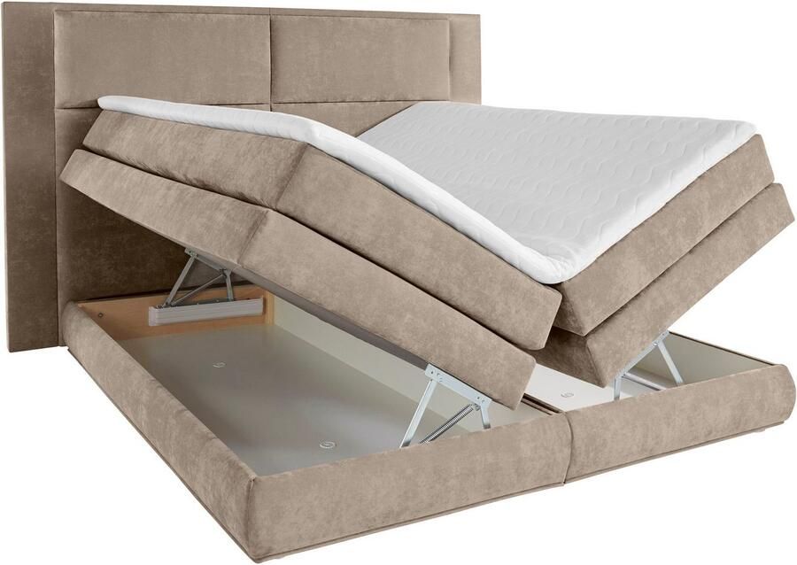 COLLECTION AB Boxspring Copenhagen inclusief bedkist topmatras naar keuze met ledverlichting - Foto 8