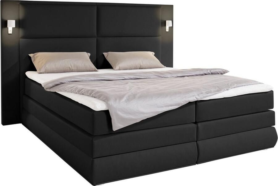 COLLECTION AB Boxspring Copenhagen inclusief bedkist topmatras naar keuze met ledverlichting