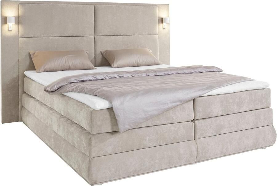 COLLECTION AB Boxspring Copenhagen inclusief bedkist topmatras naar keuze met ledverlichting