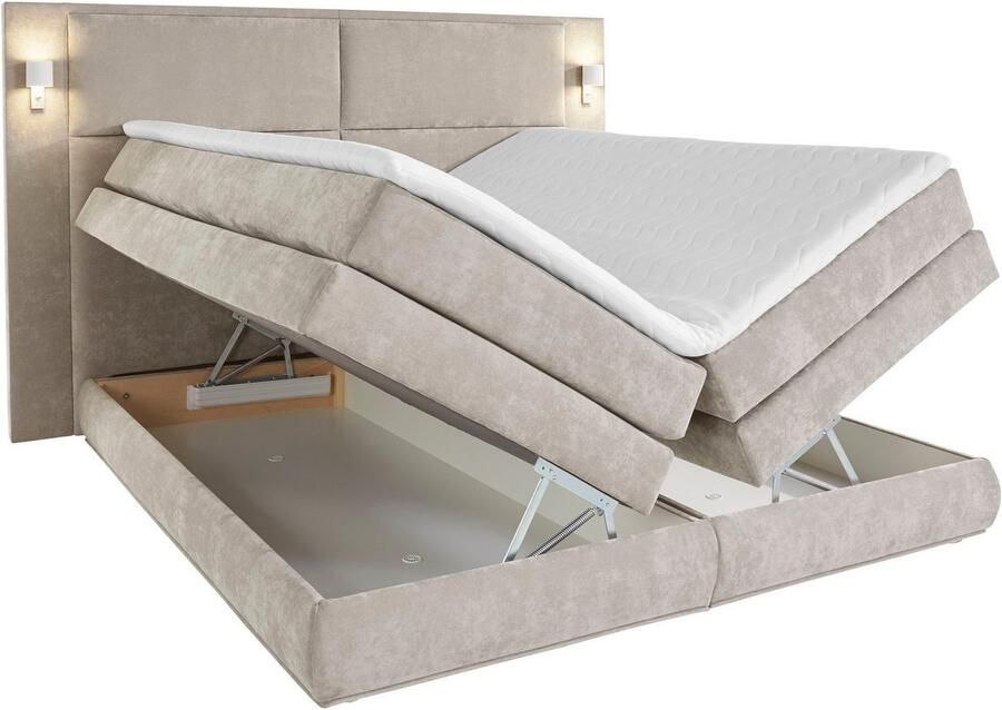 COLLECTION AB Boxspring Copenhagen inclusief bedkist topmatras naar keuze met ledverlichting - Foto 8