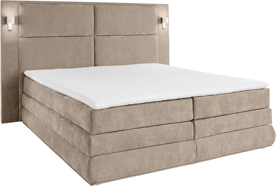 COLLECTION AB Boxspring Copenhagen inclusief bedkist topmatras naar keuze met ledverlichting