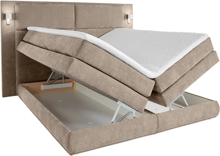 COLLECTION AB Boxspring Copenhagen inclusief bedkist topmatras naar keuze met ledverlichting - Foto 8