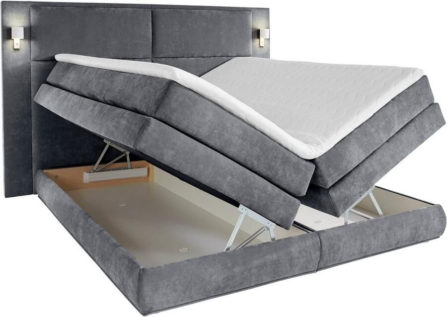COLLECTION AB Boxspring Copenhagen inclusief bedkist topmatras naar keuze met ledverlichting - Foto 6