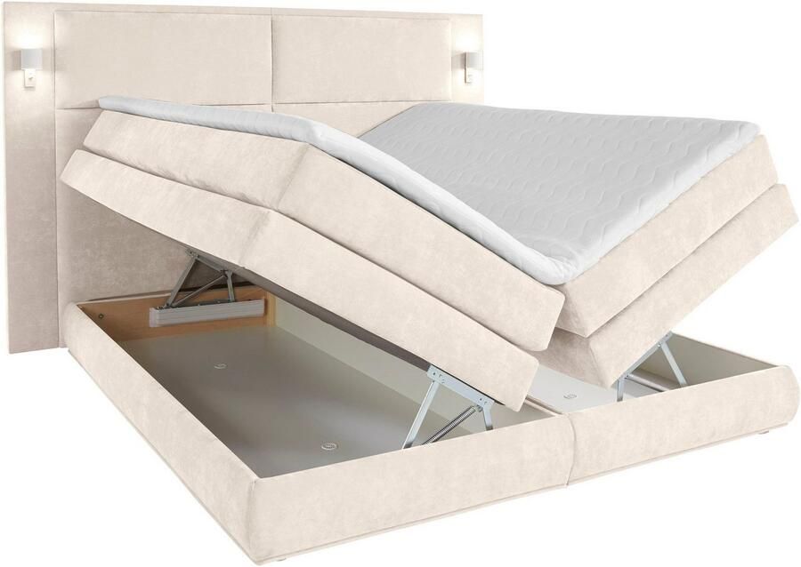 COLLECTION AB Boxspring Copenhagen inclusief bedkist topmatras naar keuze met ledverlichting - Foto 8