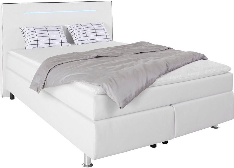 COLLECTION AB Boxspring London inclusief topper en kussens met LED-verlichting Boxspringbed verkrijgbaar in 90cmx200cm 140cmx200cm & 180cmx200cm - Foto 2