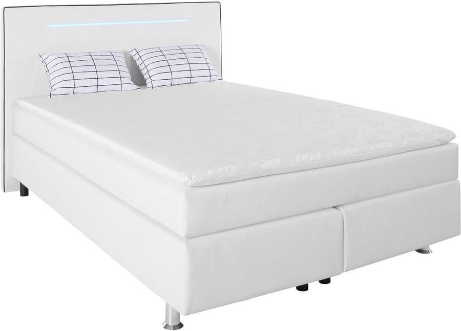 COLLECTION AB Boxspring London inclusief topper en kussens met LED-verlichting Boxspringbed verkrijgbaar in 90cmx200cm 140cmx200cm & 180cmx200cm - Foto 3