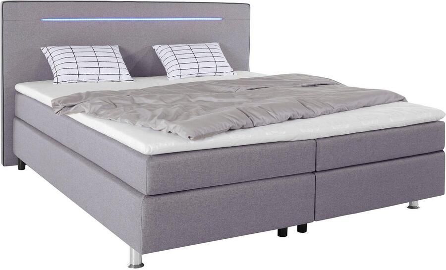 COLLECTION AB Boxspring London inclusief topper en kussens met LED-verlichting Boxspringbed verkrijgbaar in 90cmx200cm 140cmx200cm & 180cmx200cm - Foto 3