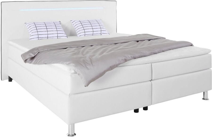 COLLECTION AB Boxspring London inclusief topper en kussens met LED-verlichting Boxspringbed verkrijgbaar in 90cmx200cm 140cmx200cm & 180cmx200cm - Foto 4