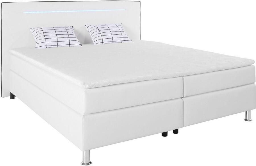 COLLECTION AB Boxspring London inclusief topper en kussens met LED-verlichting Boxspringbed verkrijgbaar in 90cmx200cm 140cmx200cm & 180cmx200cm - Foto 3