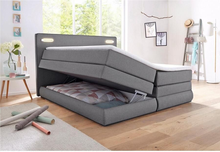 COLLECTION AB Boxspring Ninoni incl. bedlade topper en optioneel met led-verlichting - Foto 7