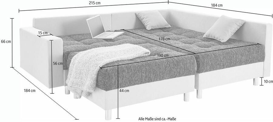 COLLECTION AB Hoekbank Antonia L-vorm met veerkern en extra kruk - Foto 6