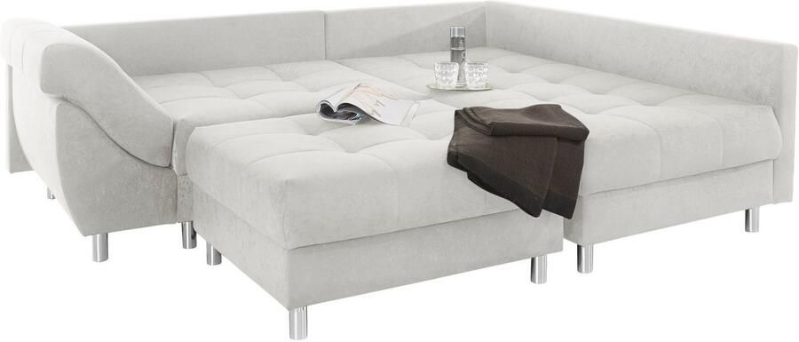 COLLECTION AB Hoekbank (Besparingsset) Innsbruck L-vorm en poef Hoekbank en hocker récamier links of rechts te monteren (voordeelset) - Foto 6