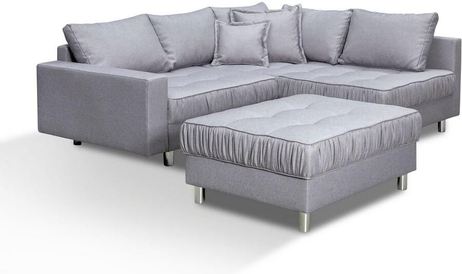 COLLECTION AB Hoekbank Cannes L-vorm met hocker inclusief slaapfunctie