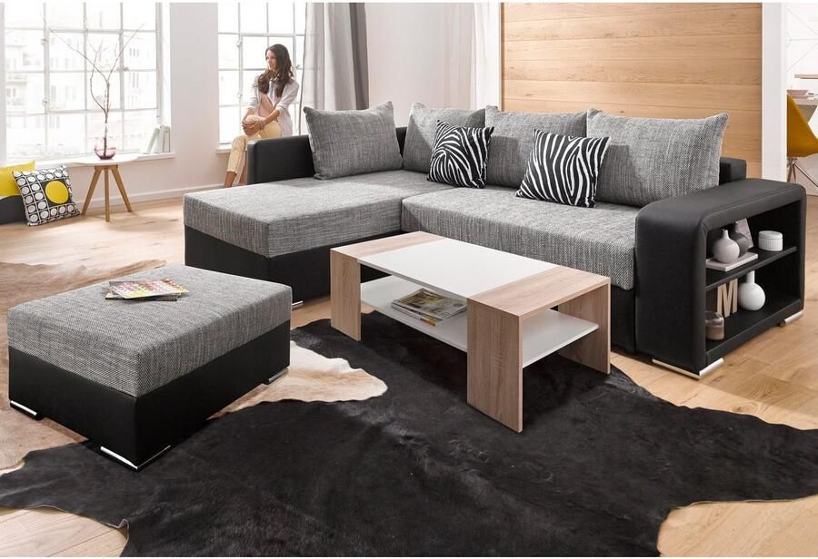 COLLECTION AB Hoekbank John L-vorm met slaapfunctie naar keuze met binnenvering - Foto 5